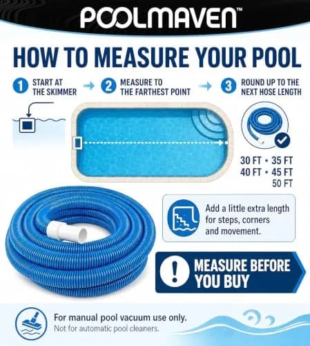 Poolmaven Manual Pool Vacuum Hose 40 ft | Made in USA, 1-1/2 in. Diameter, Flexible EVA, Dependable for Manual Pool Cleaning thumbnail 6