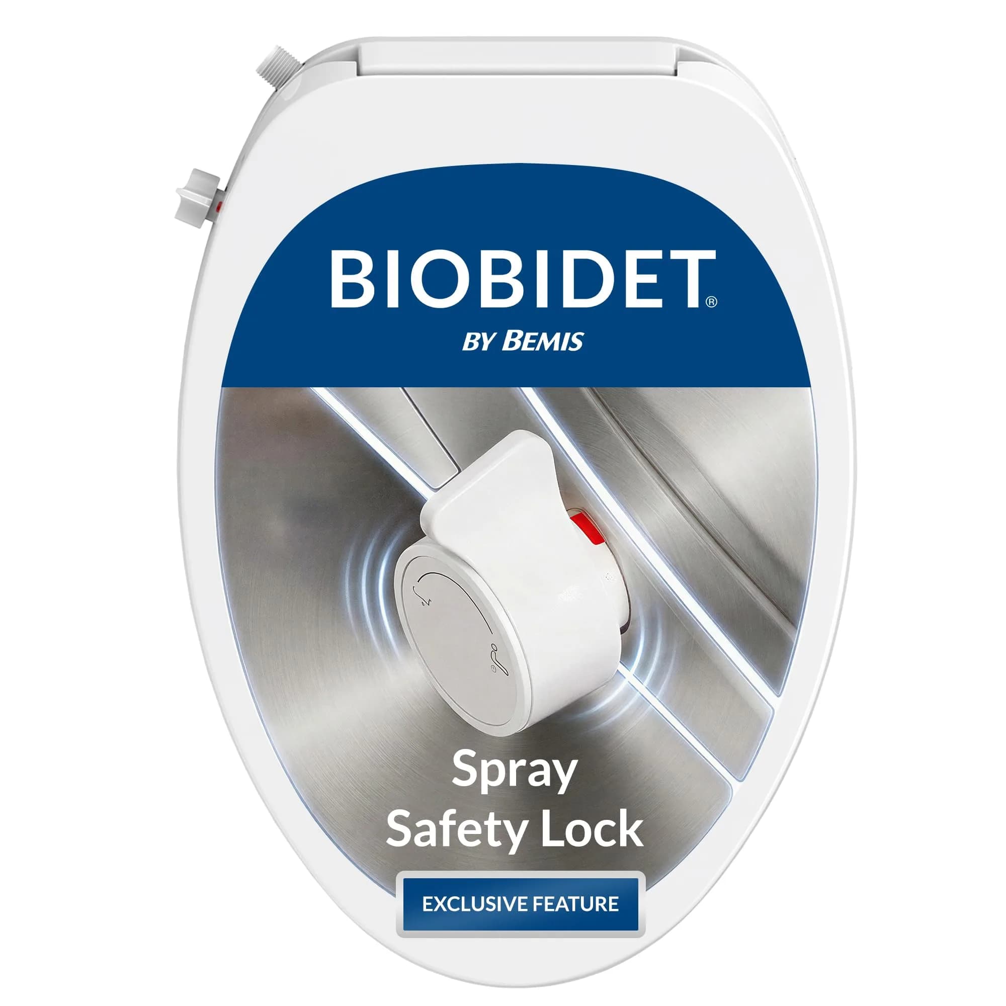 Bio Bidet BB300 Non-Electric Bidet Toilet Seat Elongated | Child Safety Lock, No Outlet Needed, Dual Nozzles, Easy DIY