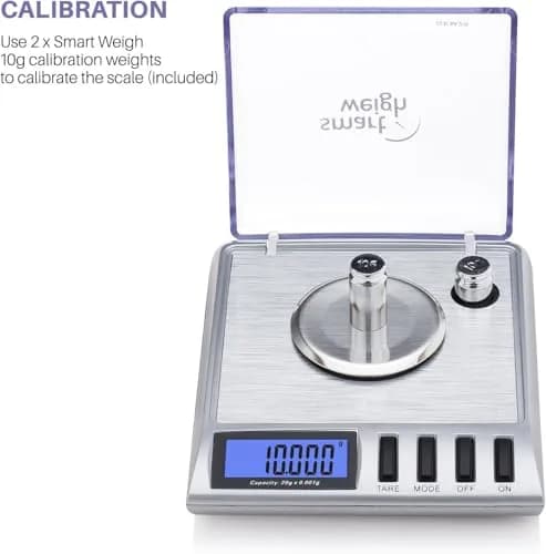 Smart Weigh GEM30 Milligram Jewelry Scale 30g x 0.001g | Professional Precision for Gold, Gems, Medicine & Lab thumbnail 6