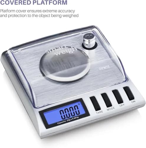 Smart Weigh GEM30 Milligram Jewelry Scale 30g x 0.001g | Professional Precision for Gold, Gems, Medicine & Lab thumbnail 7