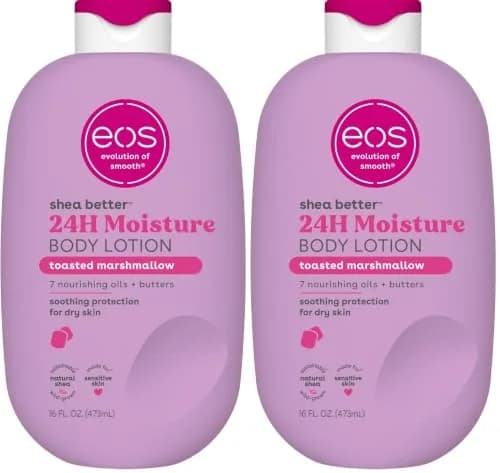 eos Shea Better 24H Moisture Body Lotion 16 fl oz (Pack of 2) | Toasted Marshmallow Scent, Deep Hydration thumbnail 1