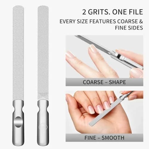 ZIZZON Metal Nail File Set | 3 Sizes, Double Sided, Individual Cases for Nail Care in India thumbnail 3