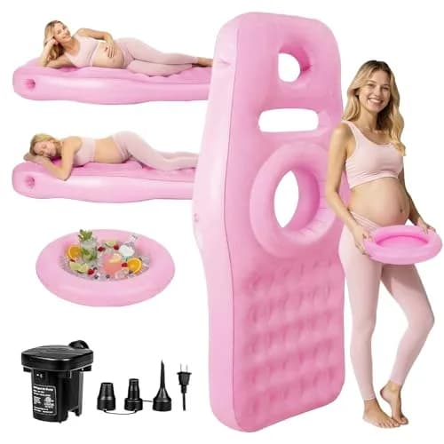 YATAOQINGJIE Inflatable Pregnancy Pillow with Belly & Head Hole | Prone Belly Support for Stomach Sleepers, 68.5" x 27.5" thumbnail 1
