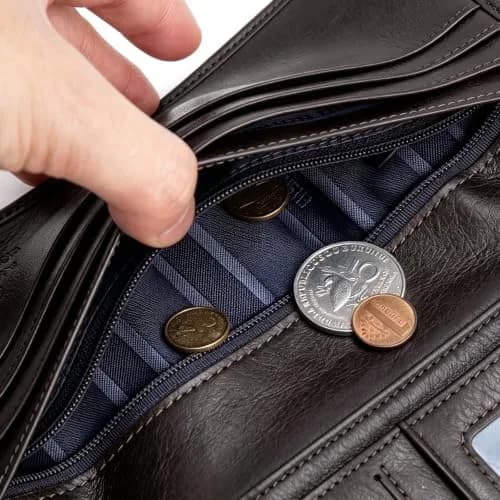 BISON DENIM Long Wallet for Men with AirTag Holder, Genuine Leather RFID Bifold Checkbook, 12 Card Slots, ID Window & Zipper Coin Pocket thumbnail 4