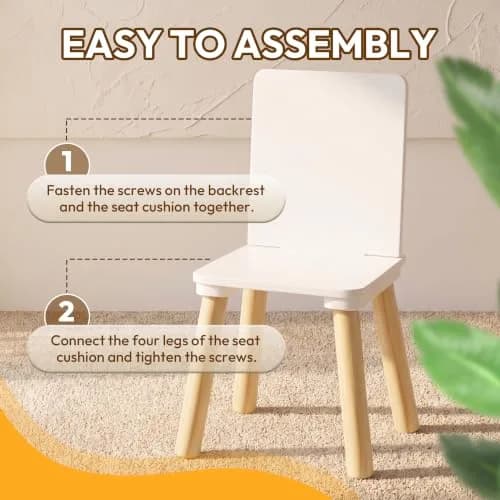 BRITEMART Kids Table and 4 Chairs | Toddler Wooden Set for Ages 3-8, 31.5" x 23.62" | Safe & Certified thumbnail 5