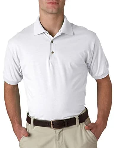 Gildan G8800 Adult 6 oz DryBlend Polo Shirt White | 50/50 Cotton-Polyester, Casual Fit thumbnail 1