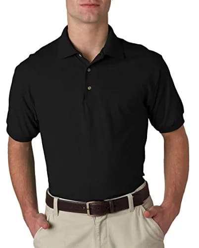Gildan G8800 Adult 6 oz DryBlend 50/50 Polo Black | Lightweight, Durable, Tagless for Comfort thumbnail 1
