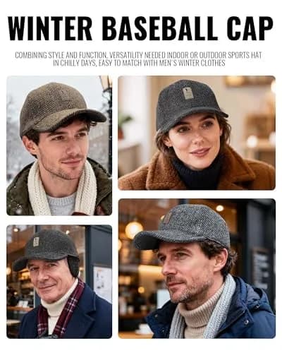 CLAPE Winter Baseball Cap | Unisex Wool Cotton Polyester Sporty Hat thumbnail 8