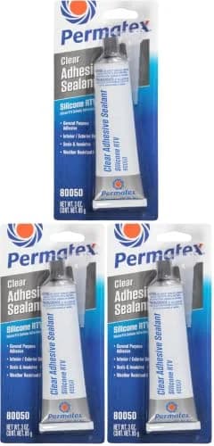 Permatex Clear RTV Silicone Adhesive Sealant 3 oz | Waterproof, Flexible, Indoor & Outdoor Use thumbnail 1