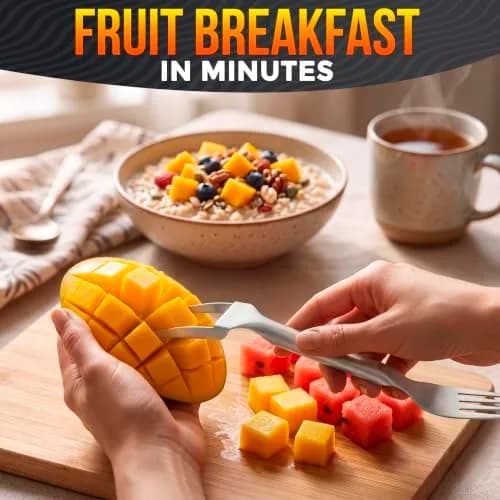 BURIUS Watermelon Fork Slicer Cutter Stainless Steel 20.3 cm (8 Inch) | All-in-One Fruit Prep Tool thumbnail 5