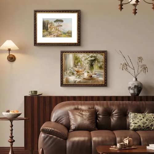 Golden State Art 12x16 Dark Brown & Gold Frame Mat for 8x12 Real Glass | Elegant Gallery Display thumbnail 8