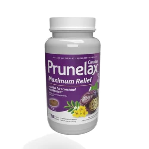 Prunelax Ciruelax Maximum Relief Laxative Tablets - 150ct | Natural Senna for Overnight Constipation Relief thumbnail 1