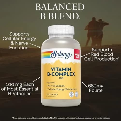 SOLARAY Vitamin B Complex 100 mg | Vegan VegCaps for Energy & Skin (100 Count Pack of 2) thumbnail 1