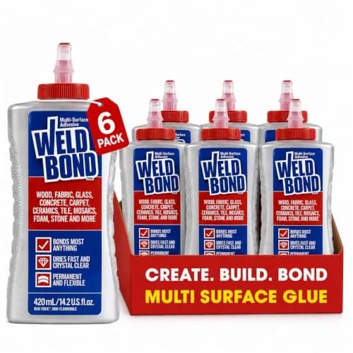 Weldbond Bonding Adhesives 6-Pack | Water-Resistant Polyvinyl Acetate Glue for Wood & Ceramics thumbnail 1