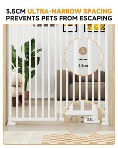 DoCred Extra Tall Cat Gate for Cats 76.77"-98.4" Adjustable Height | No Drilling, Pressure-Mounted thumbnail 5