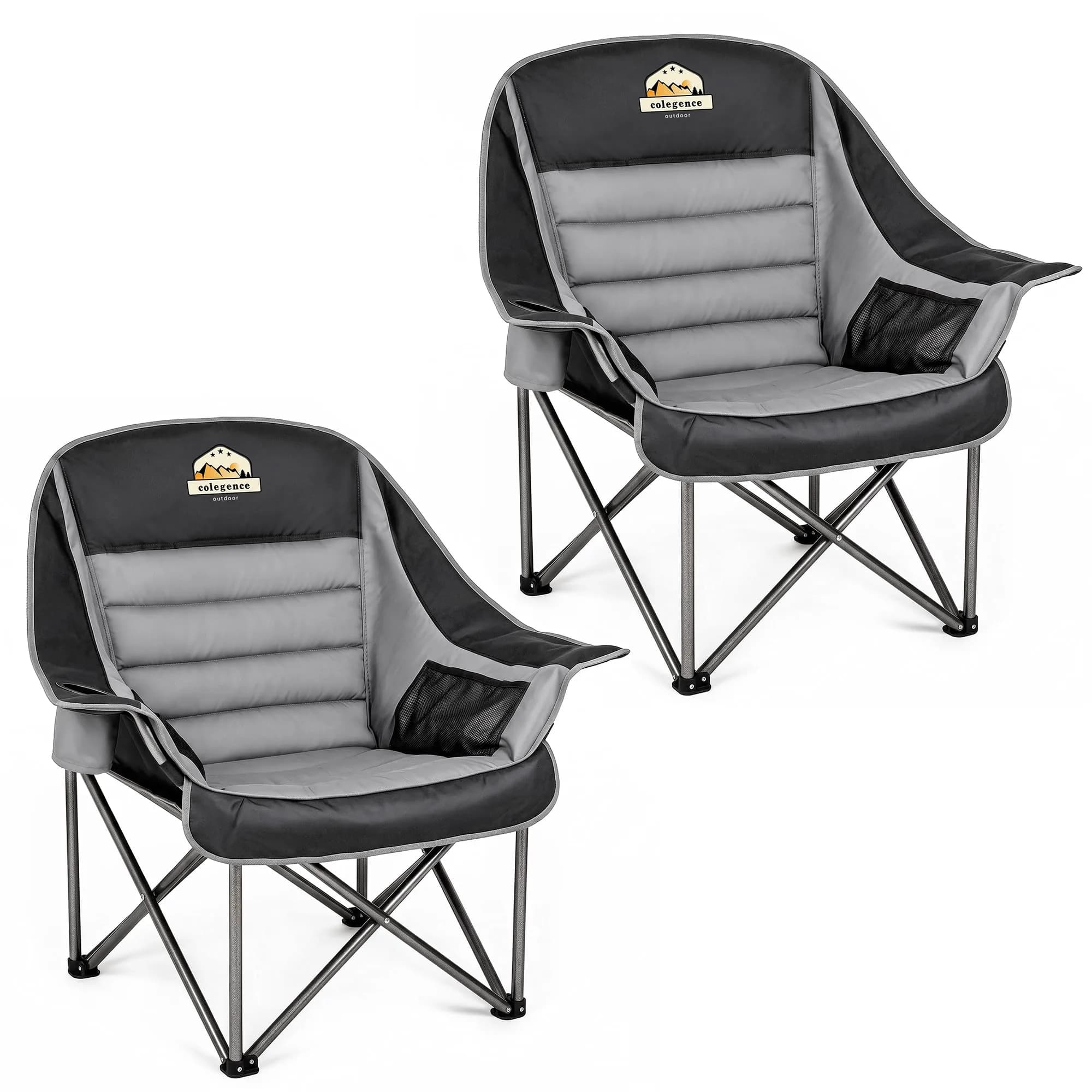 Colegence Oversized XL Padded Camping Chair Heavy Duty Lawn Chair | Supports 500 lbs, Weather Resistant, Extra Comfort