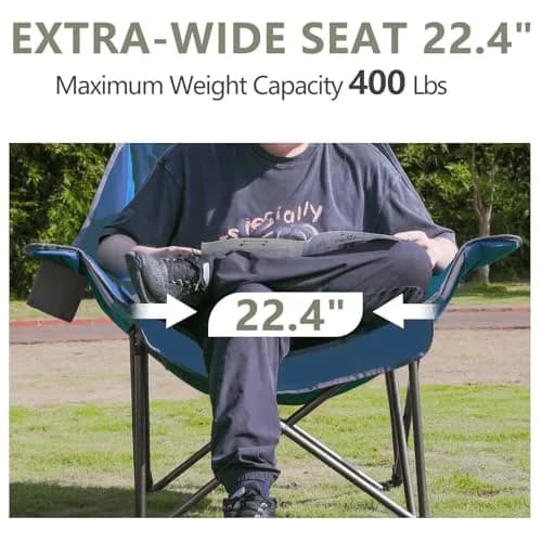 Colegence Oversized XL Padded Camping Chair Heavy Duty Lawn Chair | Supports 500 lbs, Weather-Resistant, Extra Comfort thumbnail 2