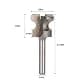 Walfront Finger Pull Bit 1/4in Round Shank Carbide Center Point Drill Bit for Drawer Pull Router Slotting in Cork Wood Hardwood Veneer Keyholes | Accurate Positioning thumbnail 2