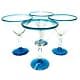 Dos Sueños Aqua Rim Margarita Glasses Set of 4 | Hand Blown Mexican Glassware thumbnail 1