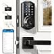 Veise VE06-L Smart Deadbolt Lock with 2 Lever Handle Set, Matte Black | App & Key Control thumbnail 1