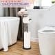 Sfemn Black Toilet Paper Holder Stand, Freestanding with Shelf & Storage, 26-inch thumbnail 2
