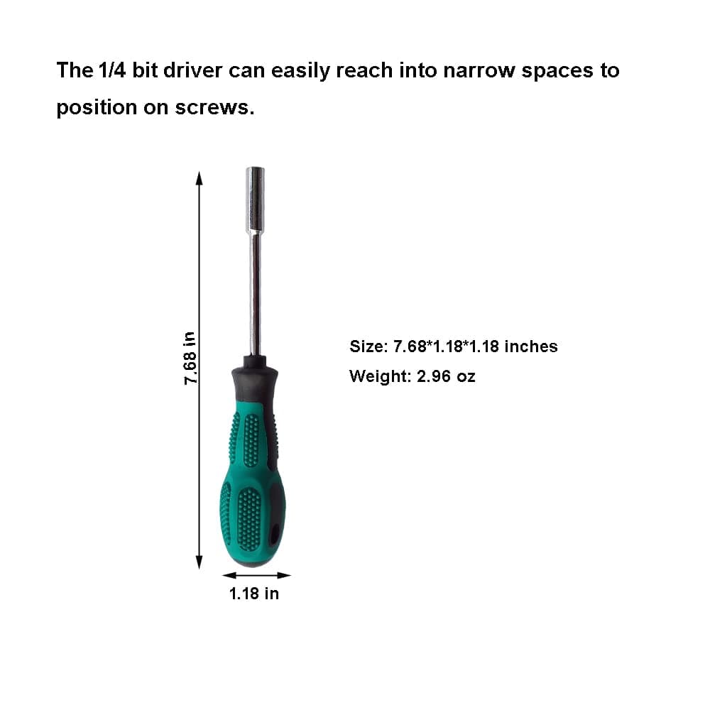 PANSHIYON 3Pcs Bit Driver Handle - 1/4" Magnetic Hex Bit Holder Nut Driver | Compact, Durable Steel - view 2