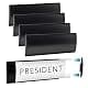GlossyEnd Black Aluminum Wall Mount Name Plate Holder 8" x 3" | Elegant Office Sign with Adhesive Tape thumbnail 1