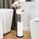 Sfemn Black Toilet Paper Holder Stand, Freestanding with Shelf & Storage, 26-inch thumbnail 1