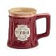 burton+BURTON Fireman 15 Oz Porcelain Coffee Mug Burgundy Stein Shape with Fire Department Crest | Microwave & Dishwasher Safe thumbnail 1