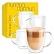 PunPun 12.9oz. Double Wall Glass Coffee Mug Set of 4 | Insulated Borosilicate Cups for Hot & Cold Beverages thumbnail 1