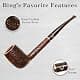 Savinelli Bing's Collection - Long Straight Billiard (Rustic Finish) | Handcrafted Italian Briar Pipe thumbnail 2