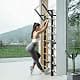 DHT Double Bar Bracket for Swedish Ladder | Adjustable Upper Body Exercise Accessory (70-120 chars) thumbnail 3