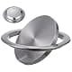 Cabilock Recessed Countertop Trash Bin Lid, Stainless Steel, Silent Swing, 21x21cm | Space-Saving Kitchen & Bathroom Cover thumbnail 1