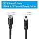 SIOCEN 2 Pack 1 Male to 2 Female DC Power Splitter Cable 2.1mm x 5.5mm | CCTV & LED Power Adapter thumbnail 3