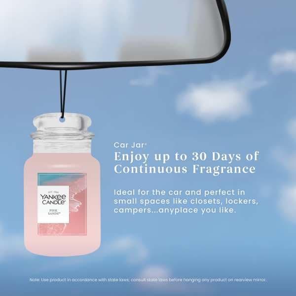 Yankee Candle Pink Sands Paper Car Jar Air Freshener Pack of 6 | Exotic Island Escape Fragrance - view 5
