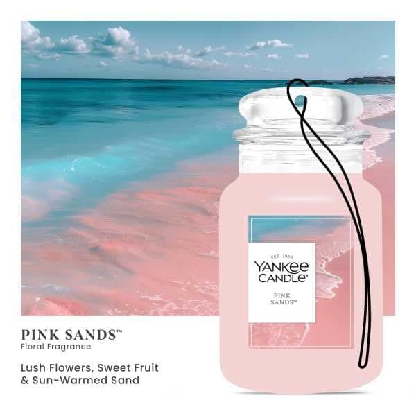 Yankee Candle Pink Sands Paper Car Jar Air Freshener Pack of 6 | Exotic Island Escape Fragrance - view 4