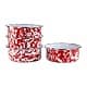Golden Rabbit Enamelware Soup Bowls with Lids 14oz | Vibrant Red Swirl, Set of 4 thumbnail 1