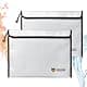 Geban Fireproof Document Bag 15'' x 11'' (2 Pack, Silver) | Waterproof & Heat-Resistant for Valuables thumbnail 1