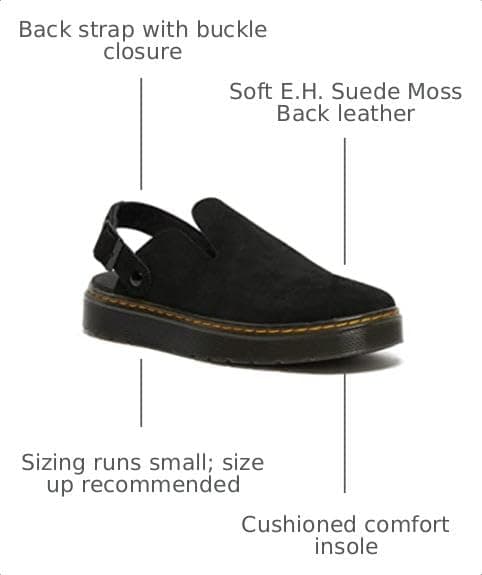 Dr. Martens Carlson Black Medium | Casual Slip-On Mule with Suede Comfort - view 3