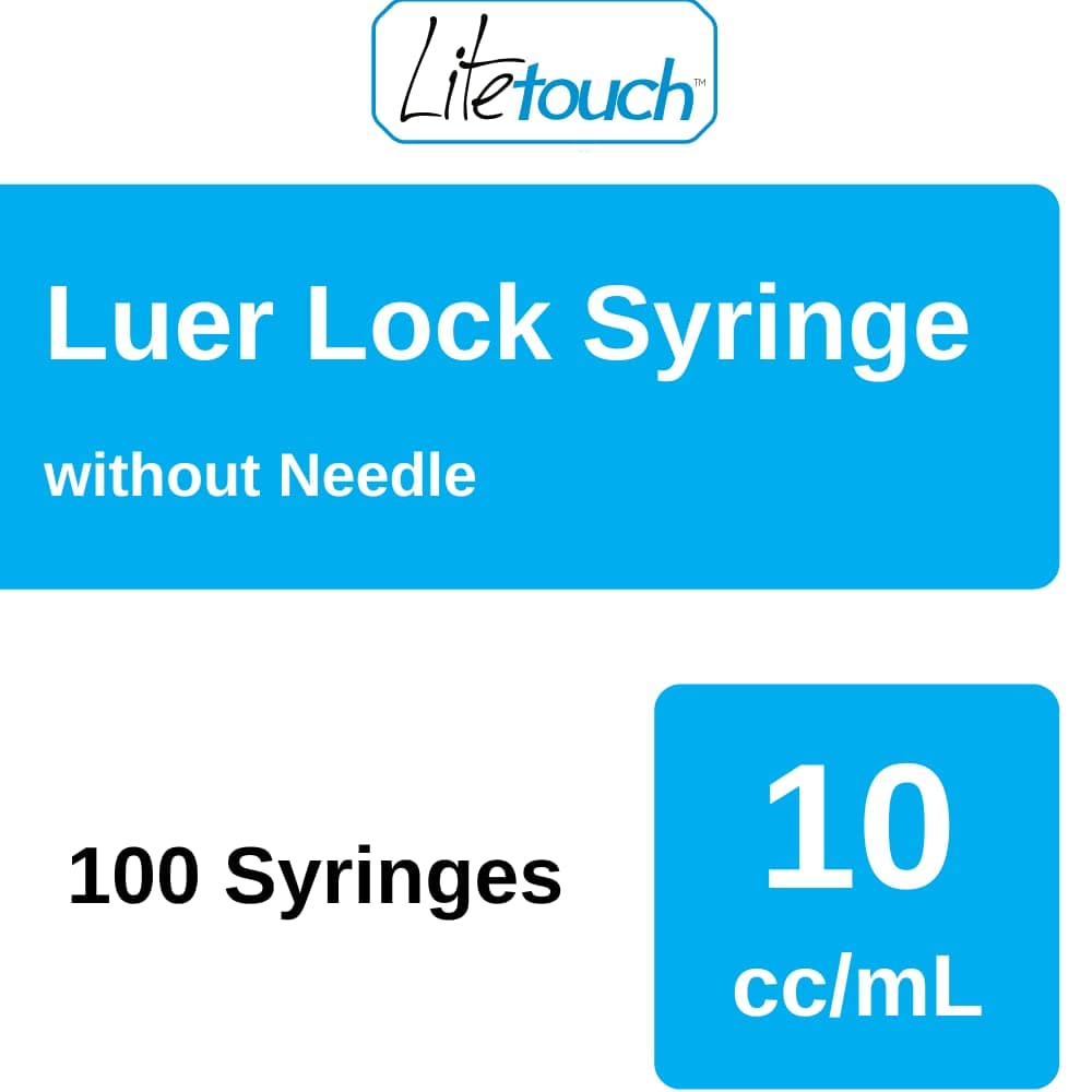LITETOUCH 10mL Luer Lock Syringe, Sterile, Individually Sealed – 100 Syringes (no needle) - view 4