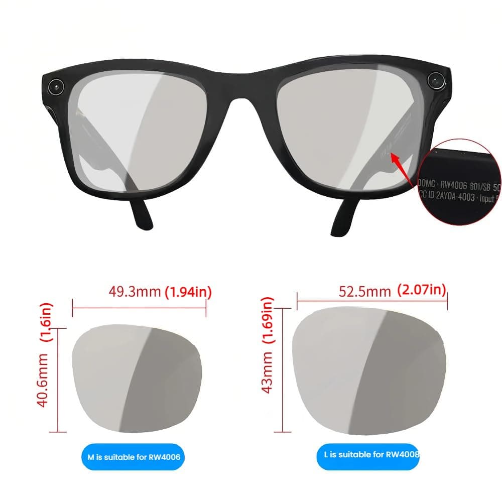 Harlafou Replacement Lenses for Ray-Ban Meta RW4006 RW4008 50mm | Polarized & UV Protected - view 4