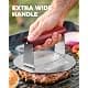 HULISEN Stainless Steel Burger Press 6.2-Inch Round | Effortless Crispy Patties with Wooden Handle thumbnail 2