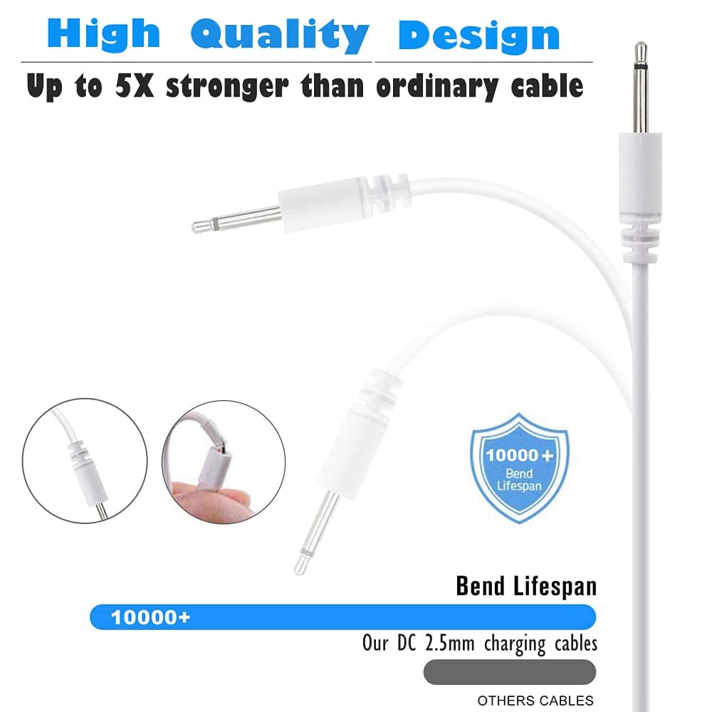 BATSOEASY 2 Pack 2.7ft Replacement DC Charging Cable | USB to 2.5mm Fast Charger Cord Adapter - view 3