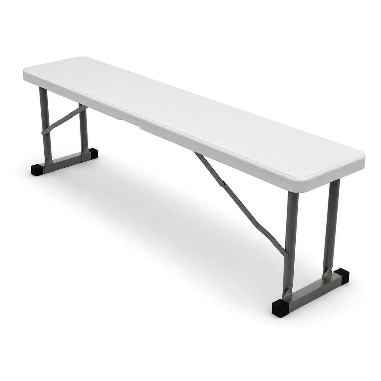 New Home Era 2.75ft Plastic Folding Bench | Lightweight & Portable White Resin with Steel Frame — White / 2.75 feet - main product image