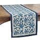 SARO LIFESTYLE Block Print Floral Kantha Stitch Table Runner | 14" x 72" Cotton Decor thumbnail 1