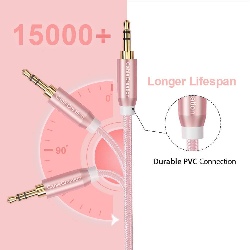 CableCreation Braided 3.5mm Audio Cable 6FT/1.8m | Stereo Aux Cable with Gold Plated Connectors - view 5