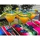 Dos Sueños Aqua Rim Margarita Glasses Set of 4 | Hand Blown Mexican Glassware thumbnail 2