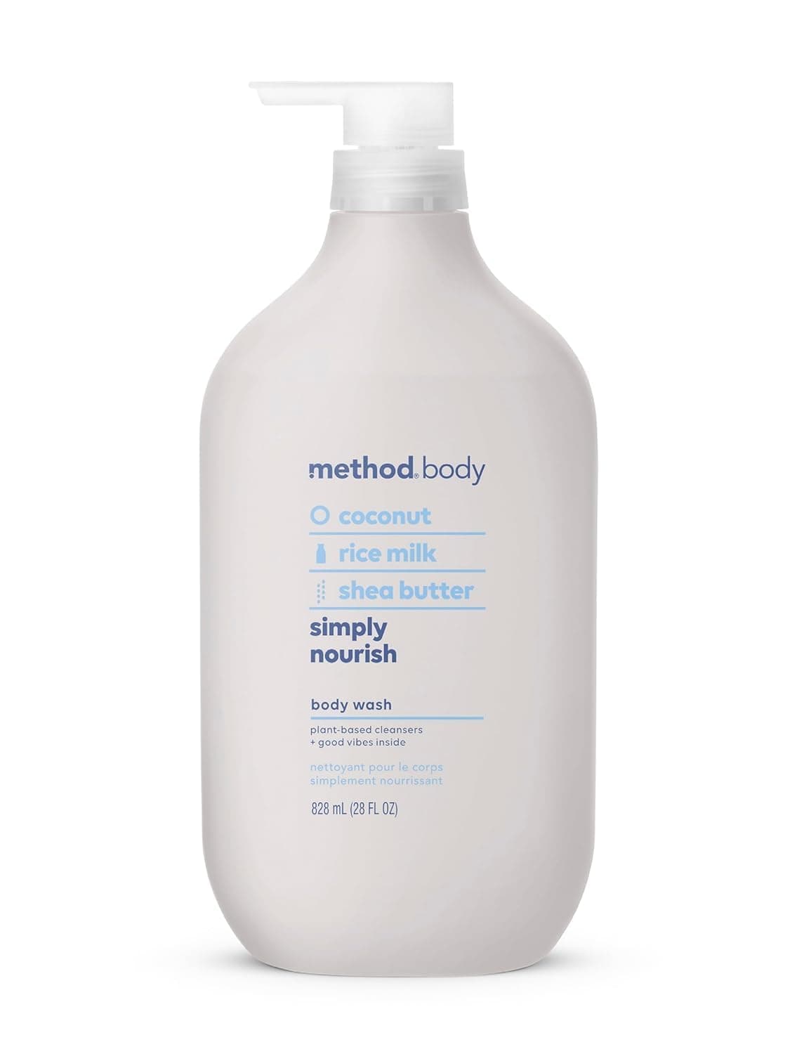 Method Simply Nourish Body Wash with Coconut, Rice Milk & Shea Butter, 28 oz (828 ml) | Gentle Hydration for Soft Skin - main product image