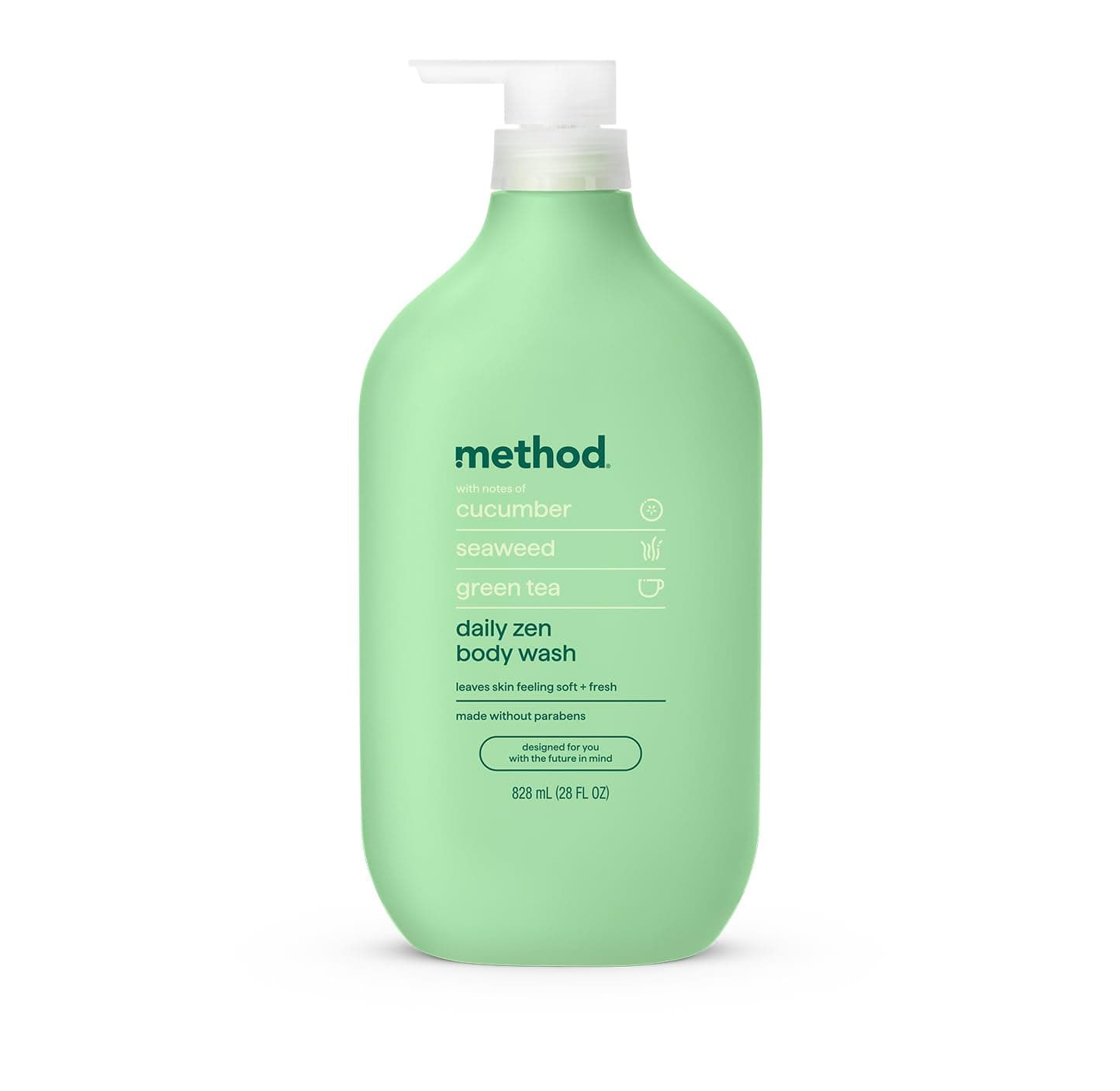 Method Daily Zen Body Wash with Cucumber, Seaweed & Green Tea, 28 oz | Moisturizing Spa Scent - main product image