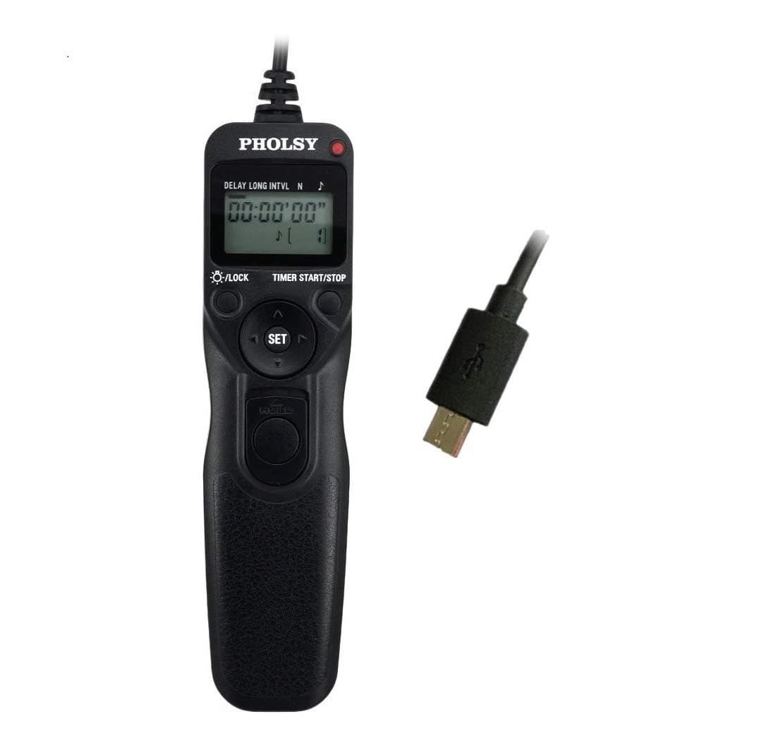 PHOLSY RR90 Timer Remote Control Cable with Intervalometer for Fujifilm | Digital Timer & Trigger - main product image
